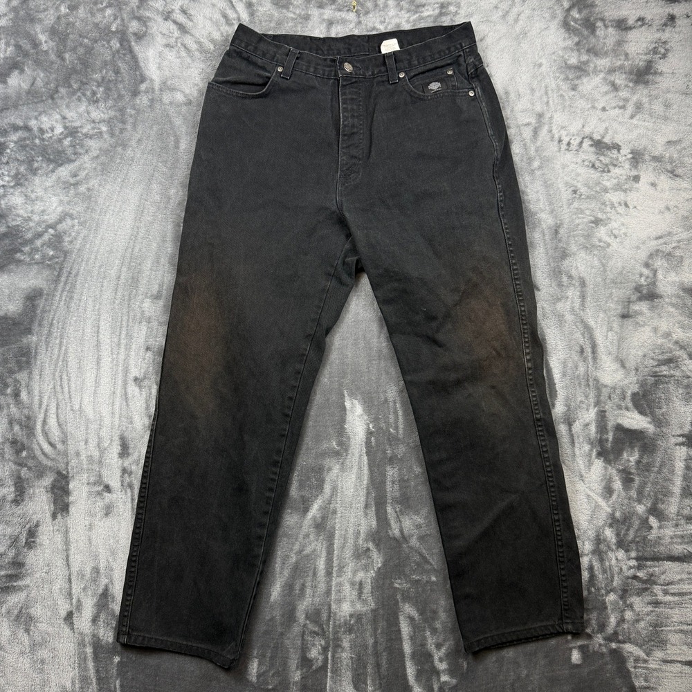 Harley Davidson Jeans Mens 33 Black Relaxed Fit Straight Leg Made in USA Denim